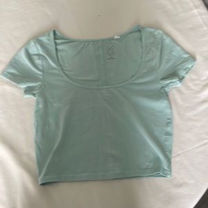 Blue PacSun, low neck cropped T-shirt